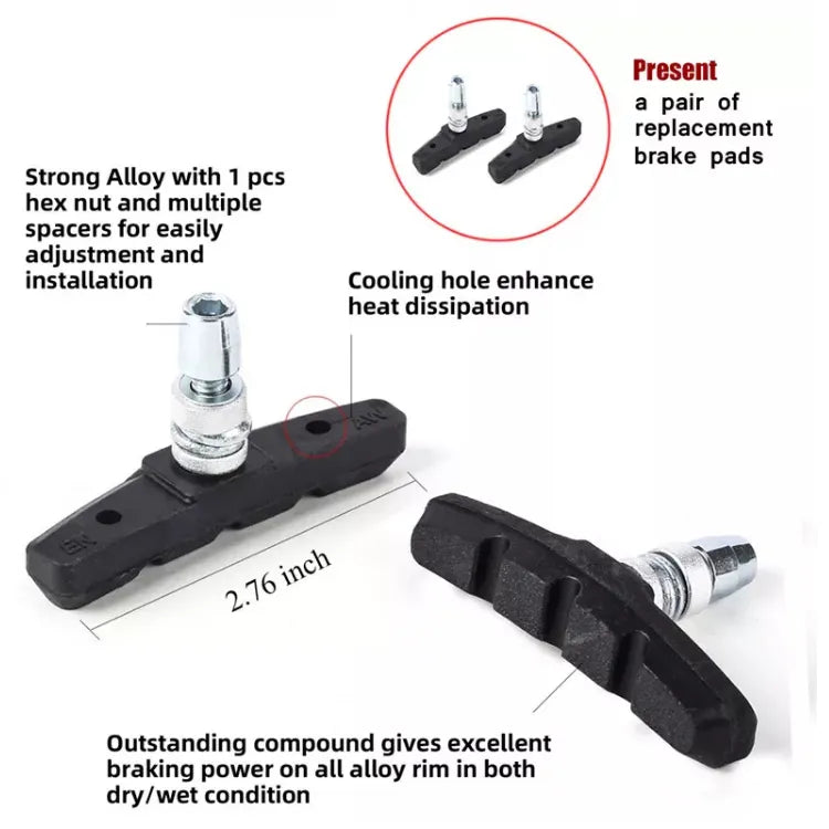 Aluminum Alloy V Brakes; Front and Rear