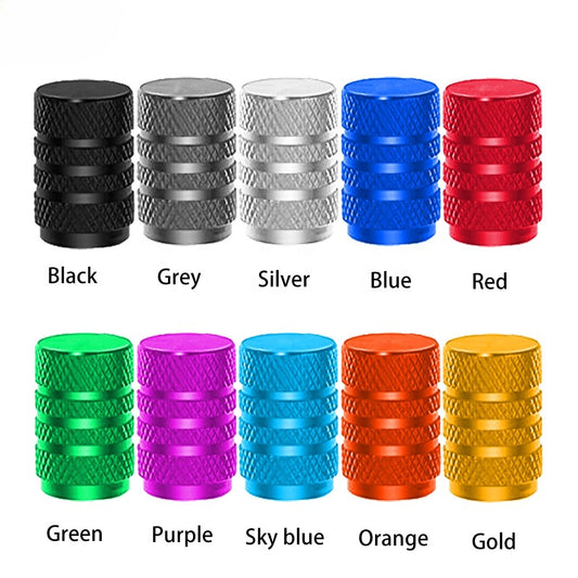 Aluminum Cylinder Schrader Bicycle Tire Valve Cap with O-Ring Seal